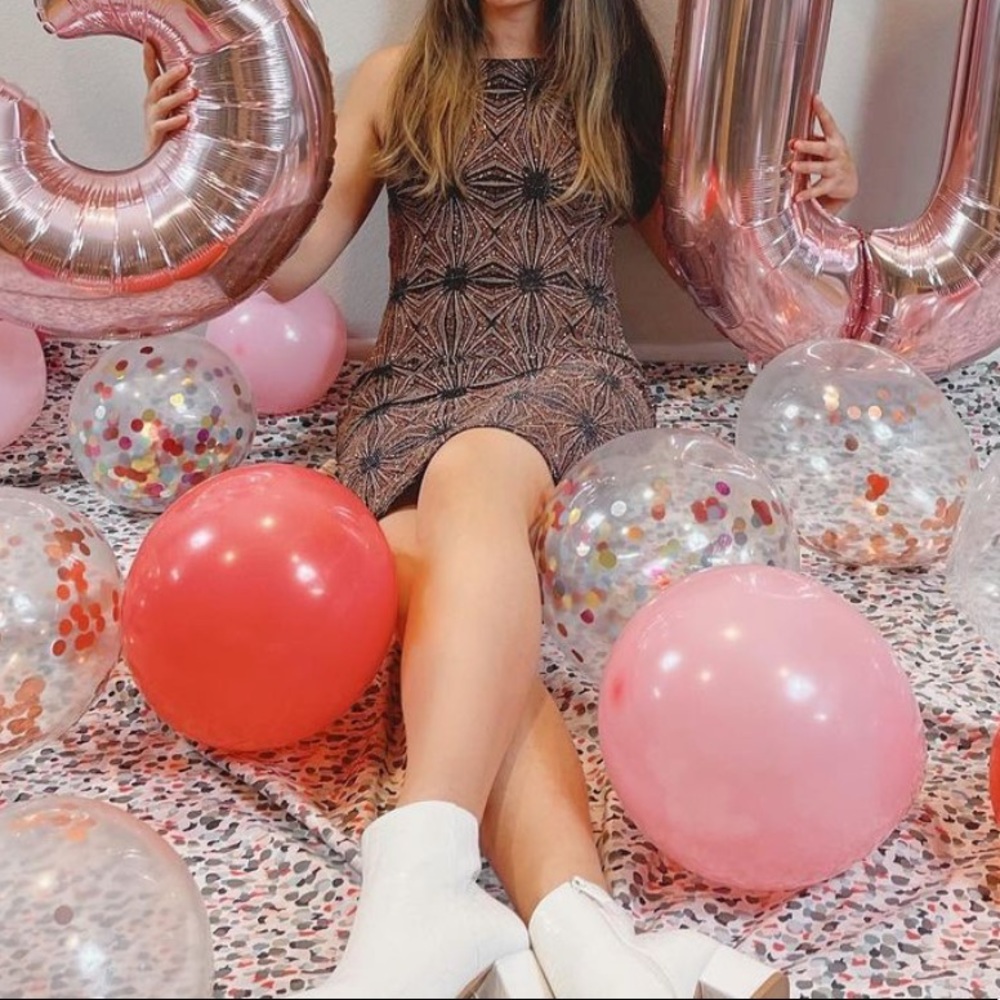 PAPAYA Black Rose Gold Glitter High Neck Dress